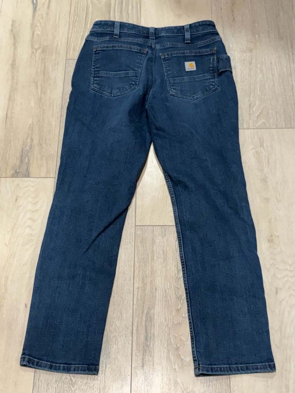 Carhartt Workwear Carpenter Jeans Dark Wash Relaxed Straight Leg Women’s 4 Short